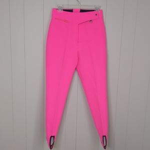 Obermeyer Vintage Neon Pink Ski Pants with Stirups